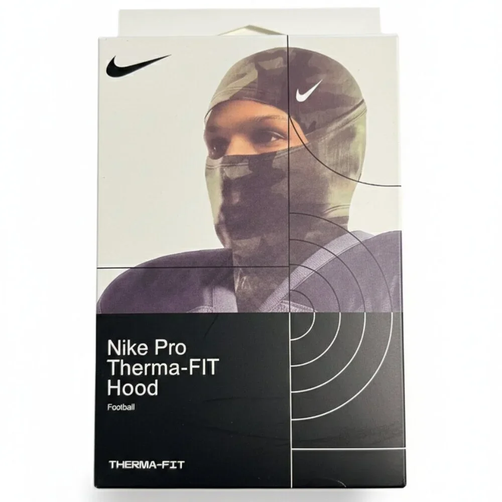 Nike Pro Therma-Fit Hyperwarm Hood Football Green Camouflage One Size NEW IN BOX